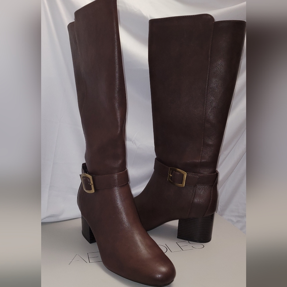 Aerosoles Patience Knee High Boots Mid Shaft Dark Brown 11M NIB New - Picture 7 of 10